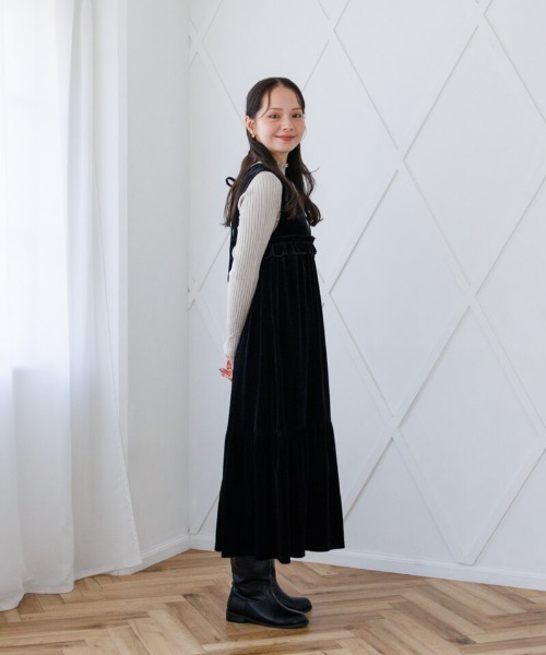 セール】チャーミングベロアワンピース（ワンピース）｜flower