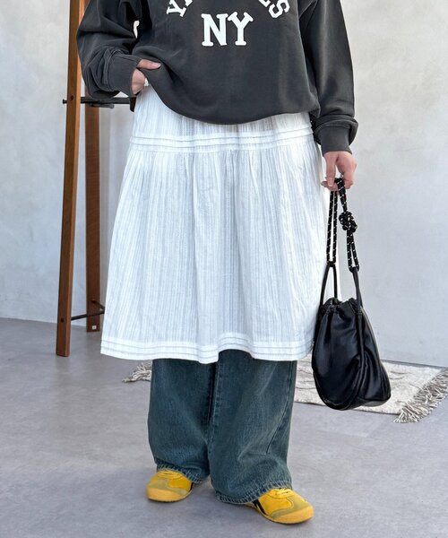 CPCM（シーピーシーエム）の「裏地起毛レーススカート（スカート・レディース・ブラック/オフホワイト・SMALL/MEDIUM）」の12枚目の写真