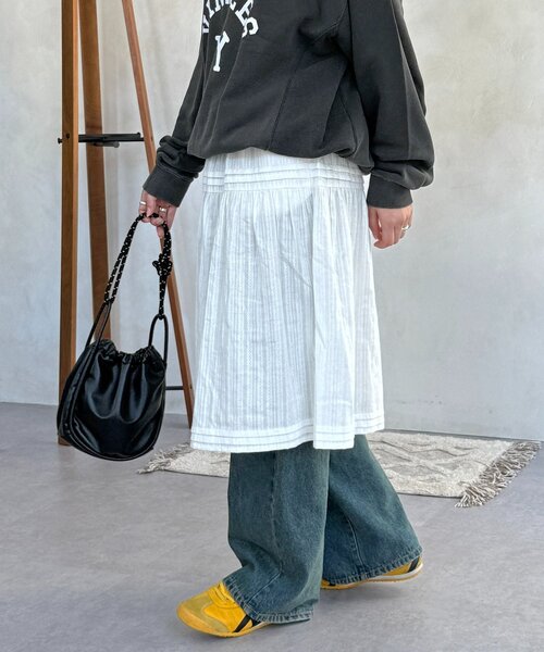 CPCM（シーピーシーエム）の「裏地起毛レーススカート（スカート・レディース・ブラック/オフホワイト・SMALL/MEDIUM）」の13枚目の写真