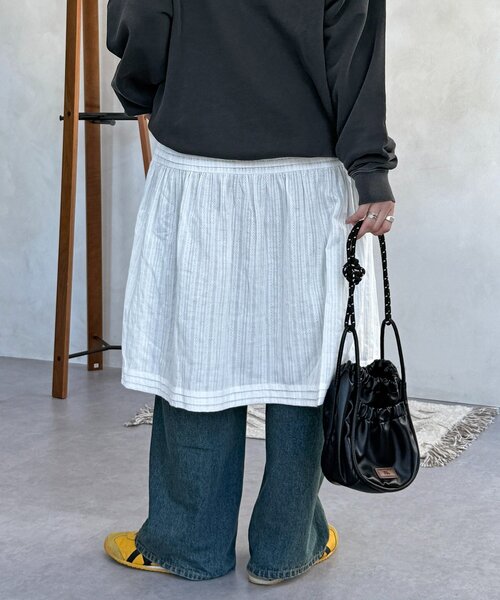 CPCM（シーピーシーエム）の「裏地起毛レーススカート（スカート・レディース・ブラック/オフホワイト・SMALL/MEDIUM）」の14枚目の写真