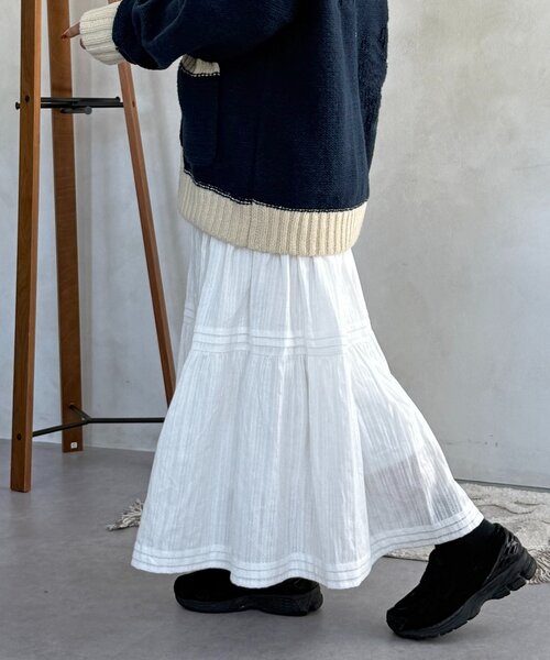 CPCM（シーピーシーエム）の「裏地起毛レーススカート（スカート・レディース・ブラック/オフホワイト・SMALL/MEDIUM）」の20枚目の写真