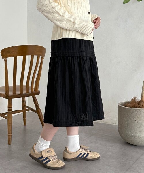 CPCM（シーピーシーエム）の「裏地起毛レーススカート（スカート・レディース・ブラック/オフホワイト・SMALL/MEDIUM）」の7枚目の写真