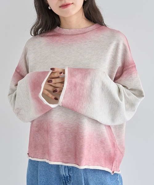 Sugar spoon（シュガースプーン）の「・SUGAR SPOON エッジスプレースウェット（スウェット・レディース・ホワイト系その他/ピンク/杢グレー/チャコールグレー・FREE）」の2枚目の写真