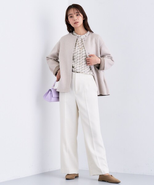 INDIVI（インディヴィ）の「【きれいめ／オフィス／イベント】フェザージャカードブラウス（シャツ/ブラウス・レディース・ブラック/ベージュ系その他/ホワイト系1・38/34/05/15 /13）」の12枚目の写真