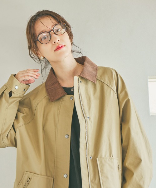 セール】襟切り替えワークジャケット（ブルゾン）｜studio CLIP