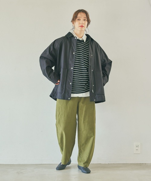 セール】襟切り替えワークジャケット（ブルゾン）｜studio CLIP