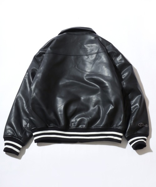 セール】グランジテイストなトライバルロゴ刺繍 フェイクレザー