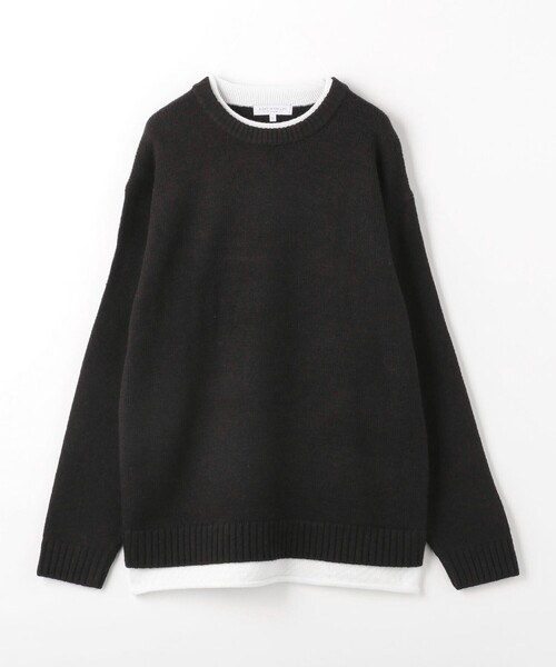 A DAY IN THE LIFE UNITED ARROWS（アデイインザライフユナイテッドアローズ）の「フェイクレイヤード クルーネックニット -ハンドウォッシャブル- ＜A DAY IN THE LIFE＞（ニット/セーター・メンズ・ダークグリーン/ブラック/モカ・M/L/S）」の2枚目の写真