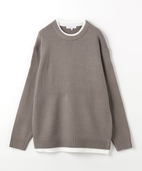 A DAY IN THE LIFE UNITED ARROWS（アデイインザライフユナイテッドアローズ）の「フェイクレイヤード クルーネックニット -ハンドウォッシャブル- ＜A DAY IN THE LIFE＞（ニット/セーター・メンズ・ダークグリーン/ブラック/モカ・M/L/S）」の3枚目の写真