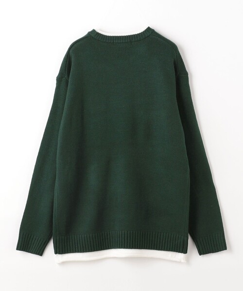 A DAY IN THE LIFE UNITED ARROWS（アデイインザライフユナイテッドアローズ）の「フェイクレイヤード クルーネックニット -ハンドウォッシャブル- ＜A DAY IN THE LIFE＞（ニット/セーター・メンズ・ダークグリーン/ブラック/モカ・M/L/S）」の4枚目の写真