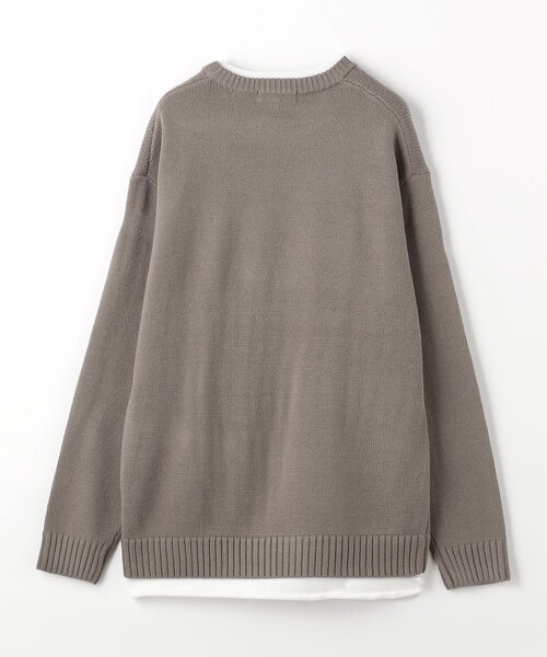 A DAY IN THE LIFE UNITED ARROWS（アデイインザライフユナイテッドアローズ）の「フェイクレイヤード クルーネックニット -ハンドウォッシャブル- ＜A DAY IN THE LIFE＞（ニット/セーター・メンズ・ダークグリーン/ブラック/モカ・M/L/S）」の8枚目の写真