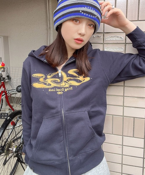 ✨美品✨BRIEFING フルジップパーカー メンズＬ カーキ フード ロゴ CRACK LOGO ZIP PARKA（パーカー）｜BGL（ビージーエル）の