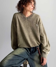 Classical Origin(NVJIW)́yClassical OriginzuEPŋBv100hJsOgHI[o[TCYVlbNZ[^[^Pigment-Dyed 100% Cotton Embroidered V-Neck Sweater(jbg/Z[^[)