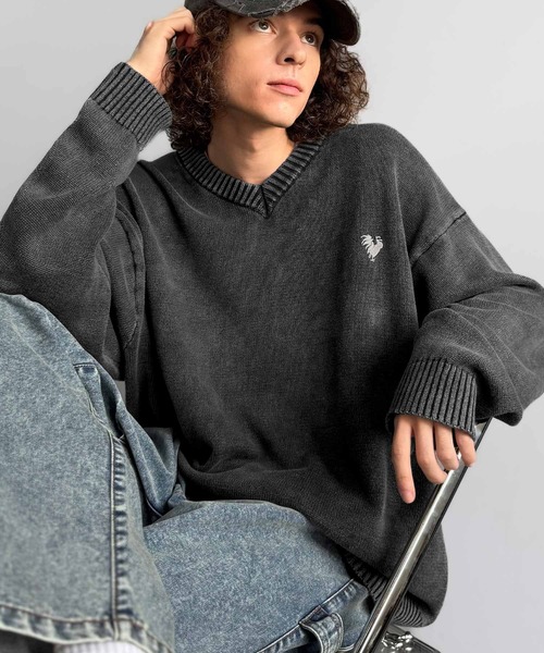 セール】「垢抜け確定。」綿100％刺繍入りピグメント加工オーバー