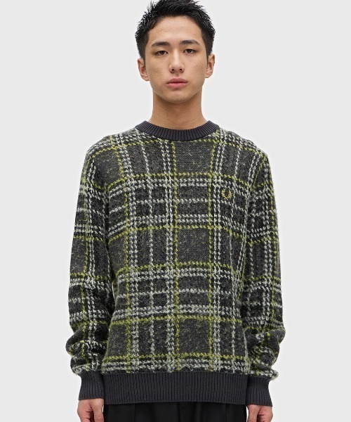 セール】Brushed Tartan Jumper／起毛タータンチェックニット（ニット