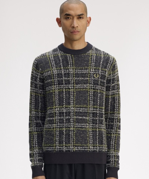 セール】Brushed Tartan Jumper／起毛タータンチェックニット（ニット