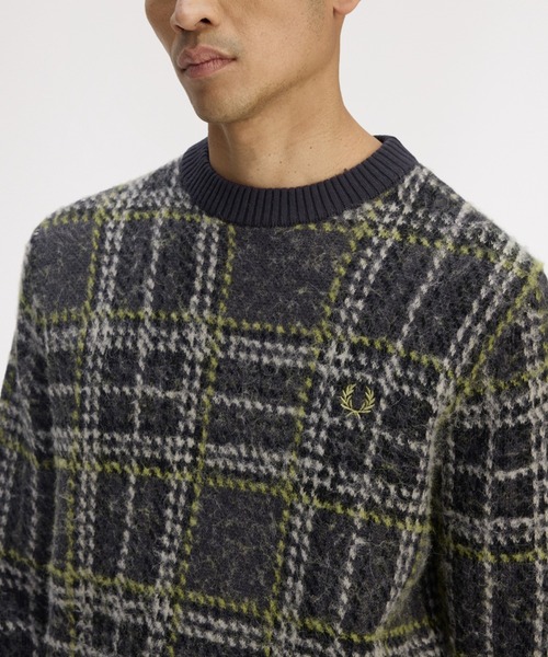 セール】Brushed Tartan Jumper／起毛タータンチェックニット（ニット