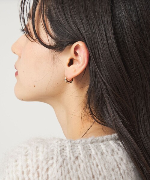 green label relaxing（グリーンレーベルリラクシング）の「【WEB限定】プチ クリップフープ ピアス（ピアス（両耳用）・レディース・シルバー/ゴールド・FREE）」の4枚目の写真