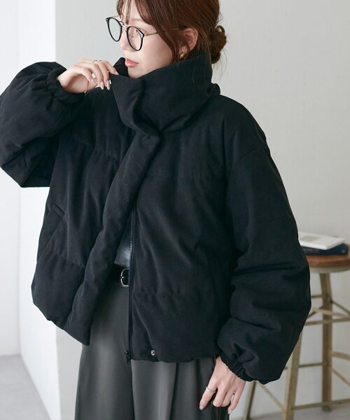 DISCOAT（ディスコート）の「【WEB限定】コーデュロイフェイクダウンブルゾン（ダウンジャケット/コート・レディース・チャコールグレー/ブラック/ライトベージュ・FREE）」の2枚目の写真