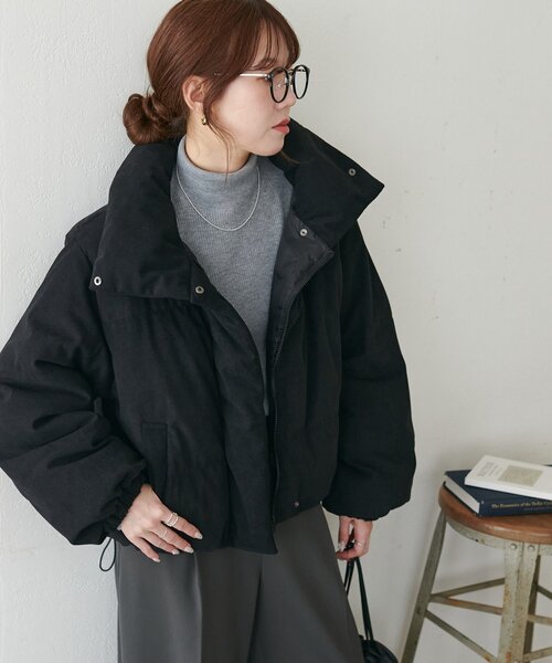 DISCOAT（ディスコート）の「【WEB限定】コーデュロイフェイクダウンブルゾン（ダウンジャケット/コート・レディース・チャコールグレー/ブラック/ライトベージュ・FREE）」の6枚目の写真