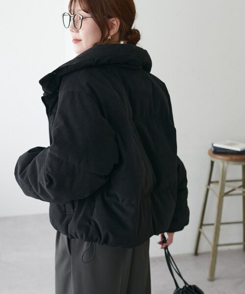 DISCOAT（ディスコート）の「【WEB限定】コーデュロイフェイクダウンブルゾン（ダウンジャケット/コート・レディース・チャコールグレー/ブラック/ライトベージュ・FREE）」の7枚目の写真