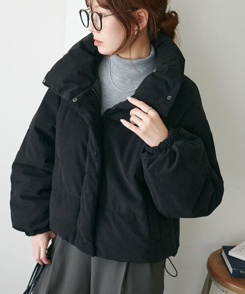 DISCOAT（ディスコート）の「【WEB限定】コーデュロイフェイクダウンブルゾン（ダウンジャケット/コート・レディース・チャコールグレー/ブラック/ライトベージュ・FREE）」の11枚目の写真