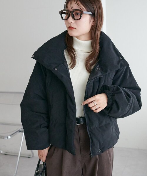 DISCOAT（ディスコート）の「【WEB限定】コーデュロイフェイクダウンブルゾン（ダウンジャケット/コート・レディース・チャコールグレー/ブラック/ライトベージュ・FREE）」の12枚目の写真