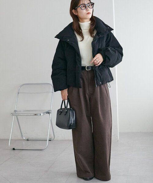 DISCOAT（ディスコート）の「【WEB限定】コーデュロイフェイクダウンブルゾン（ダウンジャケット/コート・レディース・チャコールグレー/ブラック/ライトベージュ・FREE）」の13枚目の写真