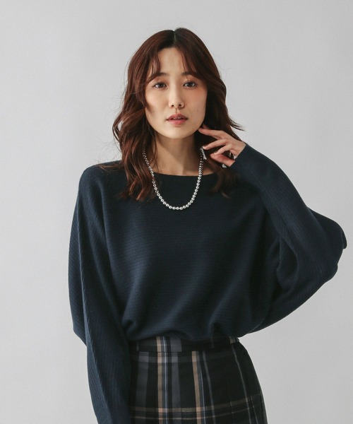 GLOBAL WORK（グローバルワーク）の「ふわふわHugmeドルマンプルオーバー/595406（ニット/セーター・レディース・グレイッシュベージュ/ネイビー/ブルー/ライトグレー/アッシュブラウン/ピンク/ダークブラウン・MEDIUM/LARGE）」の5枚目の写真