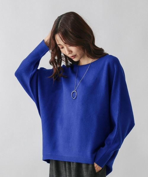 GLOBAL WORK（グローバルワーク）の「ふわふわHugmeドルマンプルオーバー/595406（ニット/セーター・レディース・グレイッシュベージュ/ネイビー/ブルー/ライトグレー/アッシュブラウン/ピンク/ダークブラウン・MEDIUM/LARGE）」の6枚目の写真