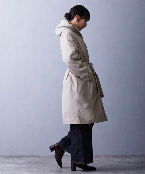 NICOLE white（ニコルホワイト）の「ダウンフードコート（ダウンジャケット/コート・レディース・グリーン/チャコール/ベージュ・FREE）」の7枚目の写真