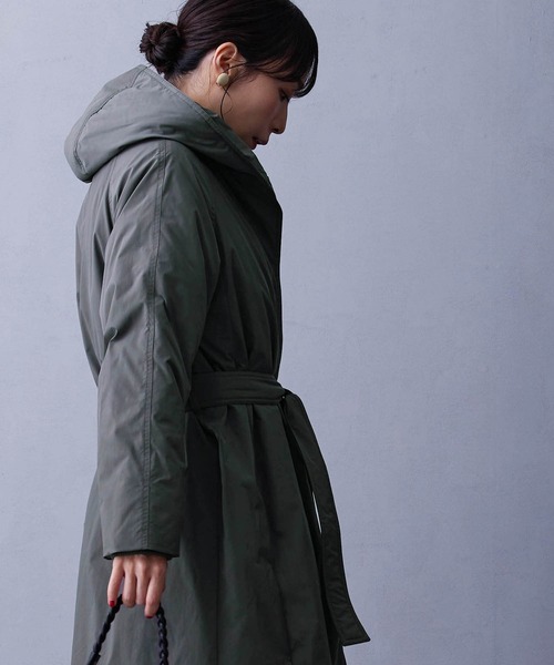 NICOLE white（ニコルホワイト）の「ダウンフードコート（ダウンジャケット/コート・レディース・グリーン/チャコール/ベージュ・FREE）」の13枚目の写真