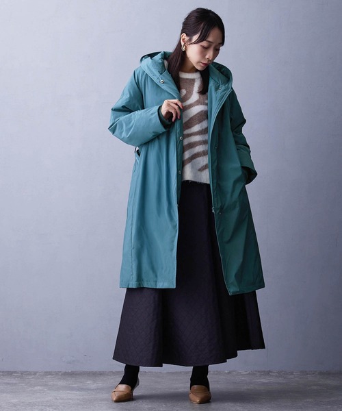 NICOLE white（ニコルホワイト）の「ダウンフードコート（ダウンジャケット/コート・レディース・グリーン/チャコール/ベージュ・FREE）」の18枚目の写真