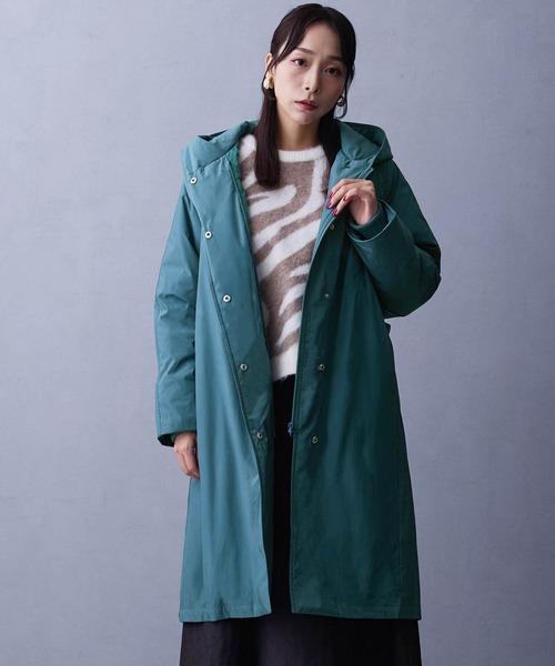 NICOLE white（ニコルホワイト）の「ダウンフードコート（ダウンジャケット/コート・レディース・グリーン/チャコール/ベージュ・FREE）」の20枚目の写真