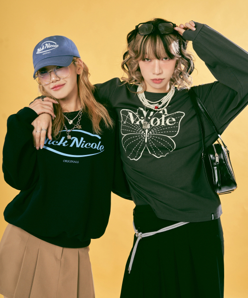 NICK&NICOLE(ニックアンドニコール)の「BUTTERFLY SIGNATURE LS TOP_CHARCOAL CREAM(Tシャツ/カットソー・レディース・その他・FREE)」の6枚目の写真