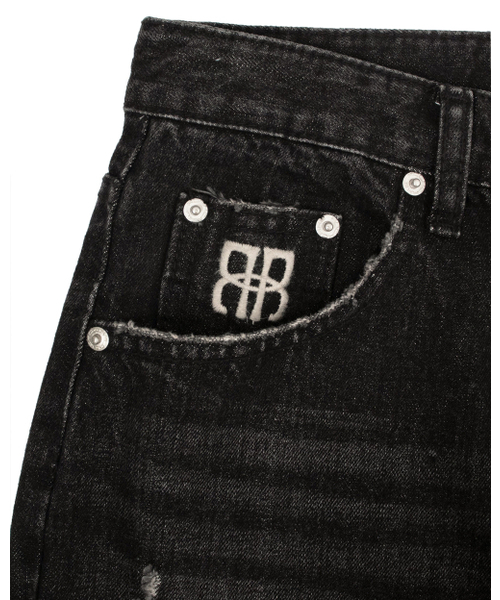 ROCKCAKE(ロックケーキ)の「Pia Damage Wide Jeans - Beige Black(デニムパンツ・レディース・その他・SMALL/X-SMALL)」の5枚目の写真