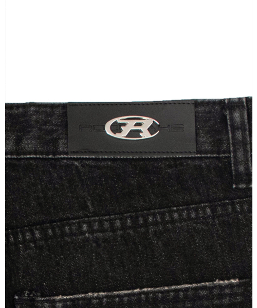 ROCKCAKE(ロックケーキ)の「Pia Damage Wide Jeans - Beige Black(デニムパンツ・レディース・その他・SMALL/X-SMALL)」の7枚目の写真