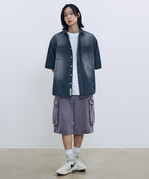 F.ILLUMINATE(フィルミネイト)の「ウォッシュドカーゴバミューダデニムショーツ -パープル(その他パンツ・レディース・その他・SMALL/MEDIUM/LARGE)」の4枚目の写真
