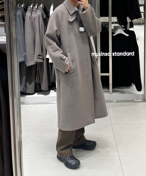 MUSINSA STANDARD（ムシンサスタンダード）の「カシミヤブレンドオーバーサイズミニマルバルマカンコート[トープ]（チェスターコート・メンズ・その他・MEDIUM/LARGE/X-LARGE/XX-LARGE）」の7枚目の写真