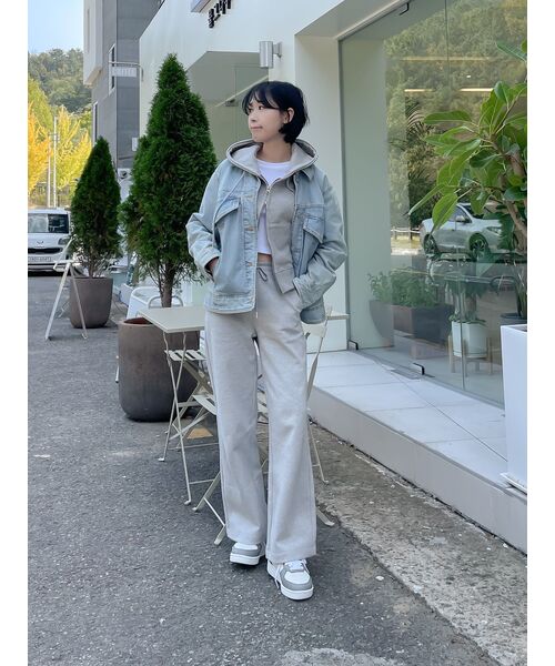 MUSINSA STANDARD WOMAN(ムシンサスタンダードウーマン)の「ウーマンズフラットテリーワイドラウンジスウェットパンツ【ミディアムグレー】(スウェットパンツ・レディース・その他・SMALL/MEDIUM/LARGE/X-SMALL)」の6枚目の写真