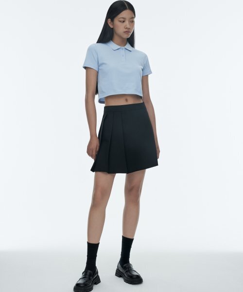 MUSINSA STANDARD WOMAN（ムシンサスタンダードウーマン）の「[クールタンダード]ウーマンズクロップピケポロシャツ[パステルブルー]（ポロシャツ・レディース・その他・SMALL/MEDIUM/LARGE/X-SMALL）」の7枚目の写真