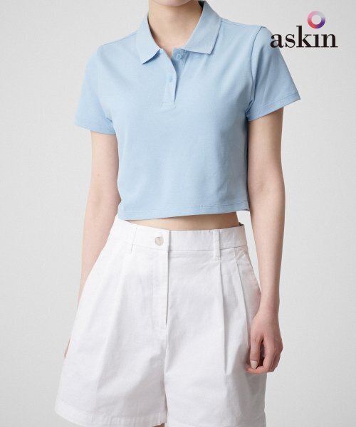 MUSINSA STANDARD WOMAN（ムシンサスタンダードウーマン）の「[クールタンダード]ウーマンズクロップピケポロシャツ[パステルブルー]（ポロシャツ・レディース・その他・SMALL/MEDIUM/LARGE/X-SMALL）」の9枚目の写真