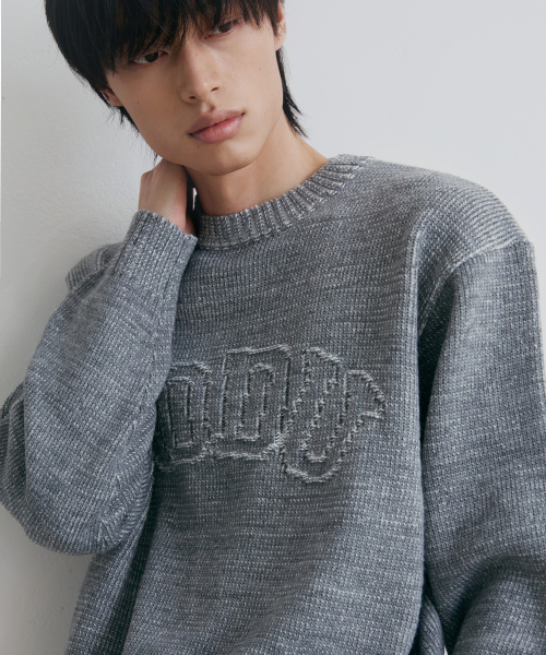 NODU（ノードユー）の「ロゴリングラウンドニット[グレー]（ニット/セーター・メンズ・その他・MEDIUM/LARGE）」の2枚目の写真
