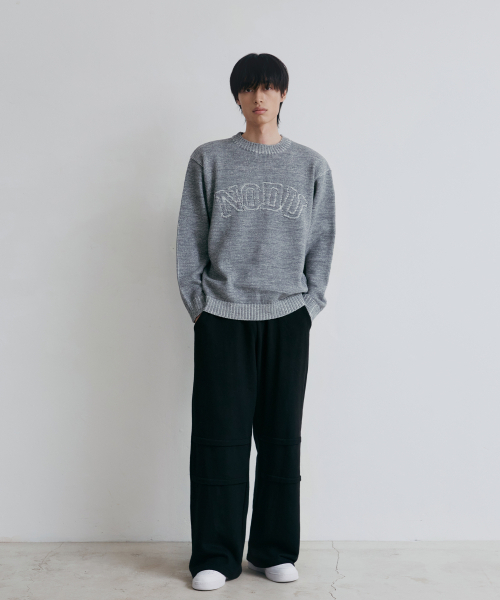 NODU（ノードユー）の「ロゴリングラウンドニット[グレー]（ニット/セーター・メンズ・その他・MEDIUM/LARGE）」の3枚目の写真