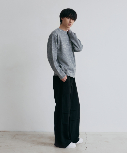 NODU（ノードユー）の「ロゴリングラウンドニット[グレー]（ニット/セーター・メンズ・その他・MEDIUM/LARGE）」の4枚目の写真