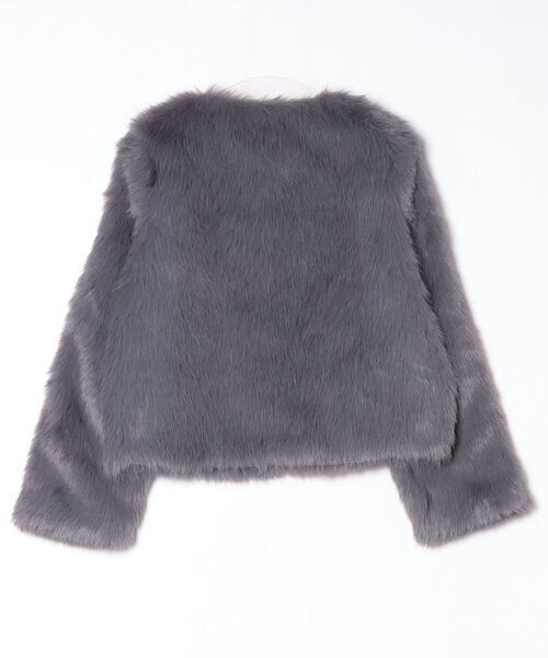 TRUDEA（トルディア）の「ノーカラーファージャケット（ノーカラージャケット・レディース・チャコールグレー/ブラウン・MEDIUM）」の17枚目の写真