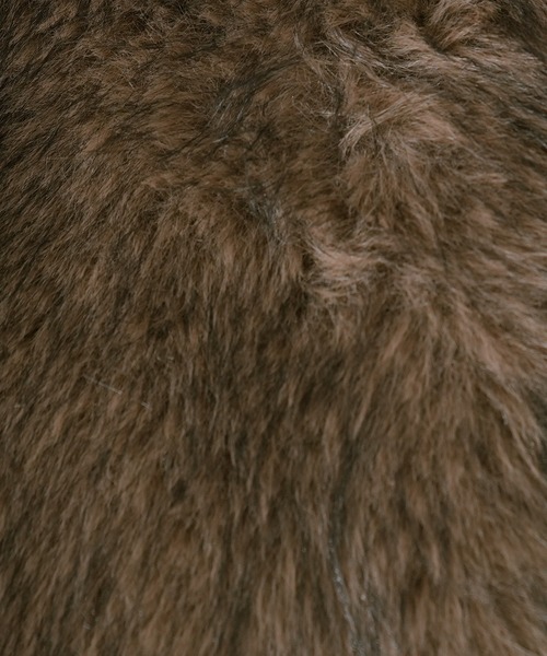 TRUDEA（トルディア）の「ノーカラーファージャケット（ノーカラージャケット・レディース・チャコールグレー/ブラウン・MEDIUM）」の15枚目の写真