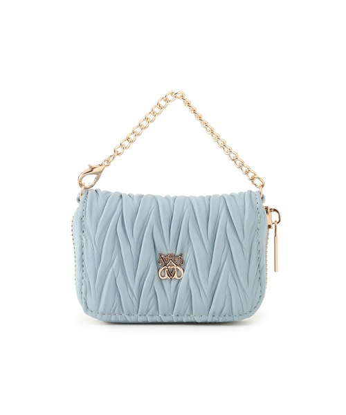 VIS（ビス）の「プリーツ加工ポーチチャーム（チャーム・レディース・キナリ/サックスブルー/ブラック・FREE）」の4枚目の写真