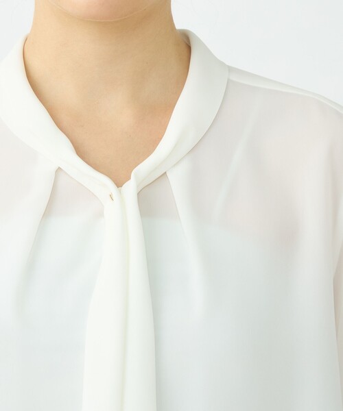 BALLSEY（ボールジィ）の「プリマベーラデシン タイブラウス（シャツ/ブラウス・レディース・ホワイト/ネイビー・36）」の7枚目の写真