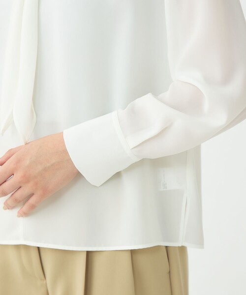 BALLSEY（ボールジィ）の「プリマベーラデシン タイブラウス（シャツ/ブラウス・レディース・ホワイト/ネイビー・36）」の8枚目の写真